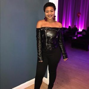 Off-the-Shoulder Belted Jacket